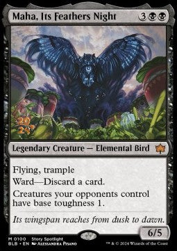 Maha, Its Feathers Night (V.1) - Bloomburrow: Promos (Mythic) [PBLB-100]